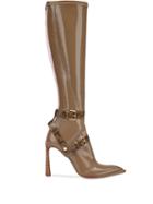 Fendi Patent Leather Pointed Toe Boots - Neutrals