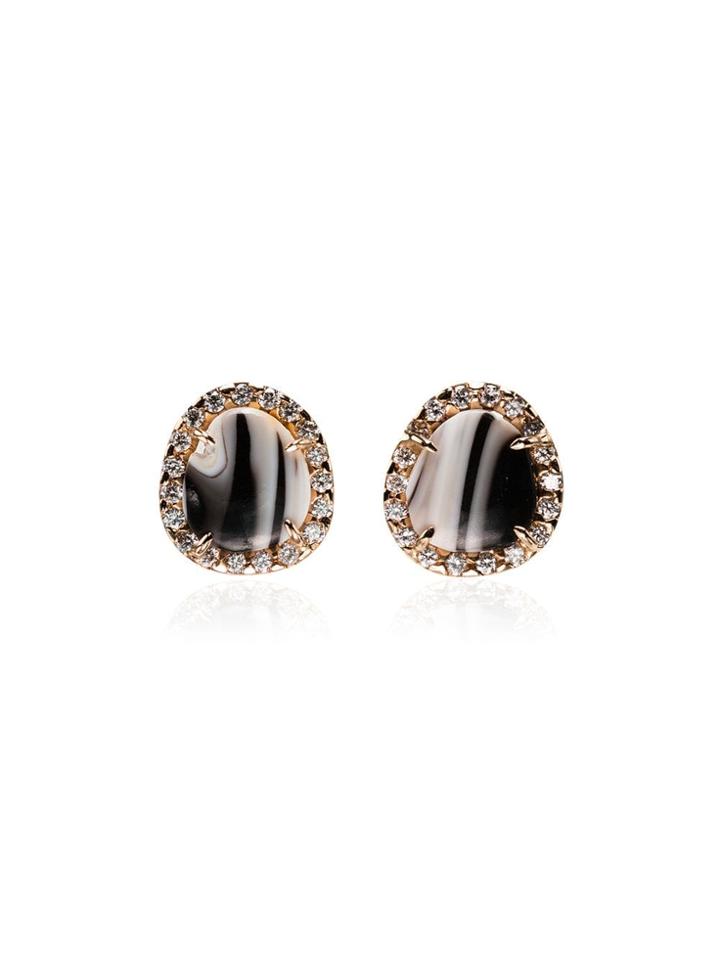Kimberly Mcdonald Zebra Opal And Diamond Earrings - Rose Gold/zebra