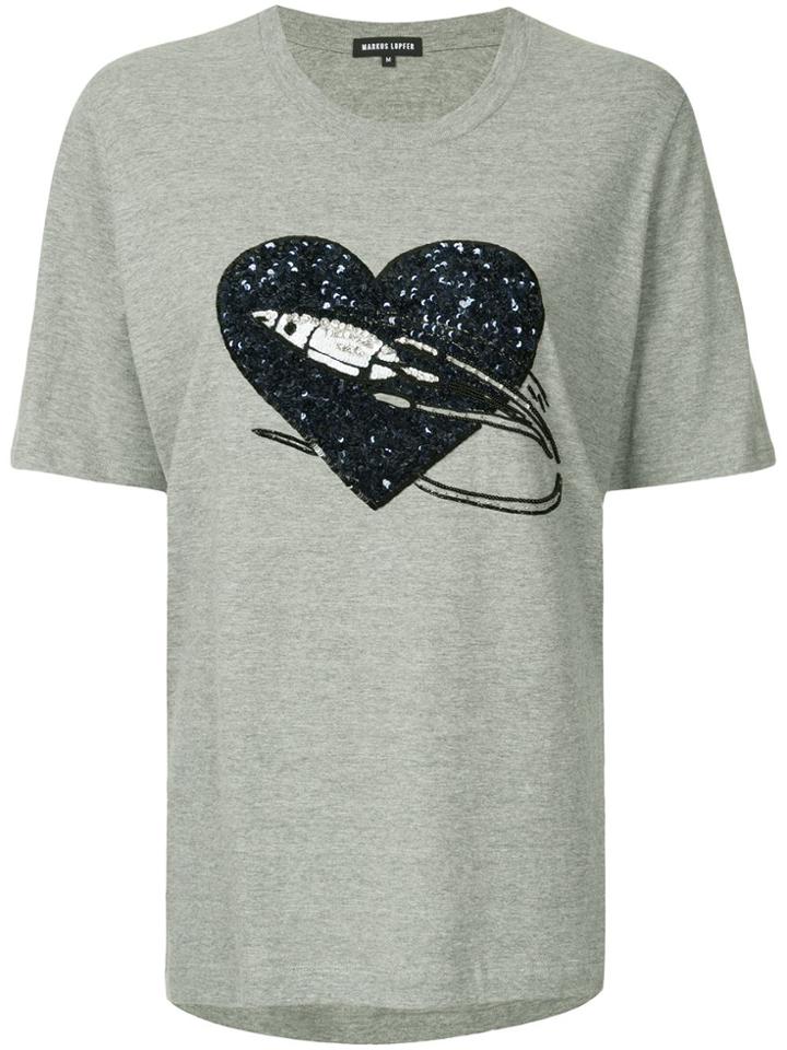 Markus Lupfer Sequin-embellished T-shirt - Grey