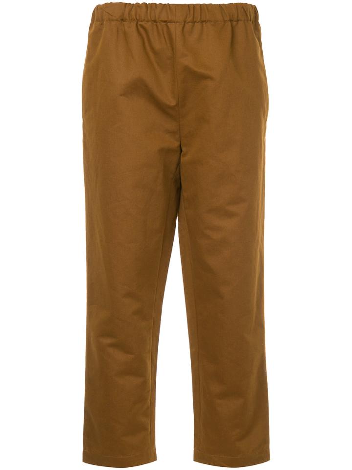 Marni Cropped Loose Fit Trousers - Brown