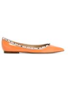 Valentino Garavani Rockstud Ballerinas, Women's, Size: 40, Yellow/orange, Leather/patent Leather/metal Other