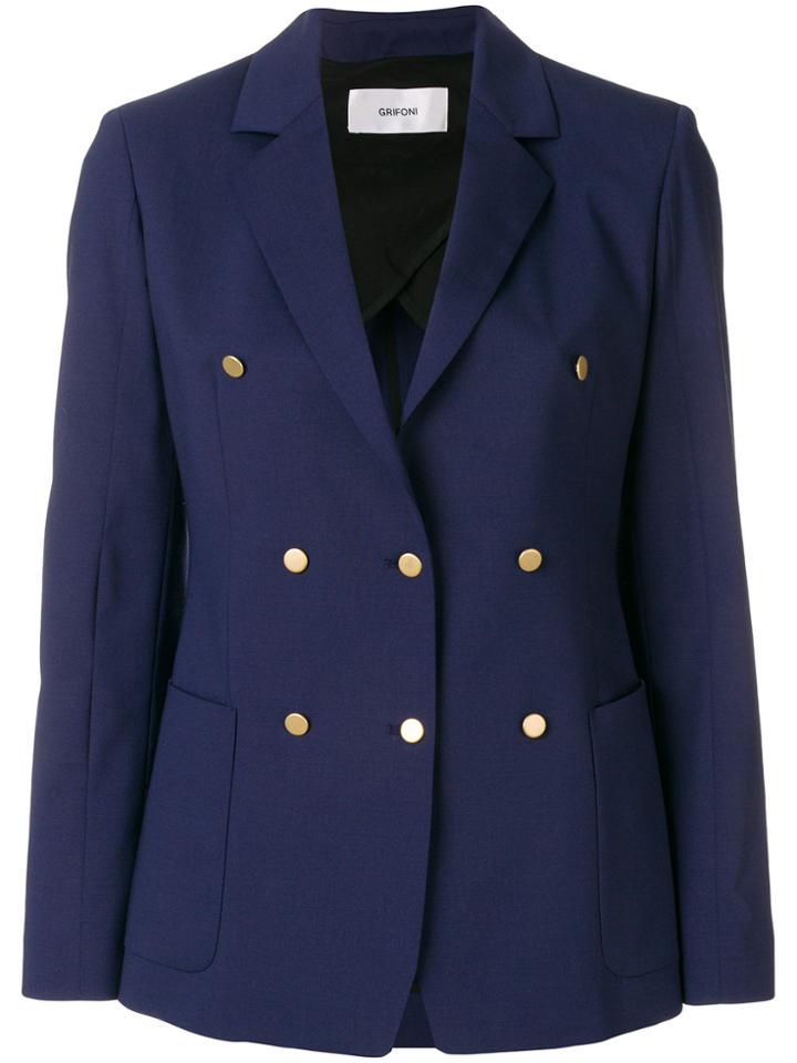 Mauro Grifoni Double-breasted Blazer - Blue