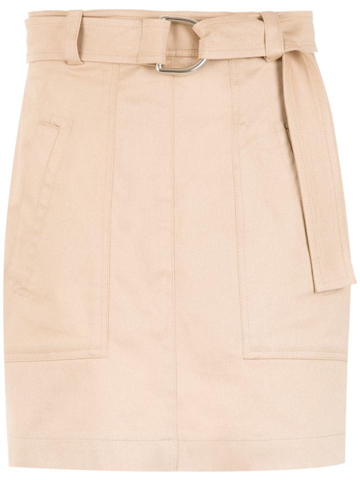 Gloria Coelho Belted Skirt - Neutrals