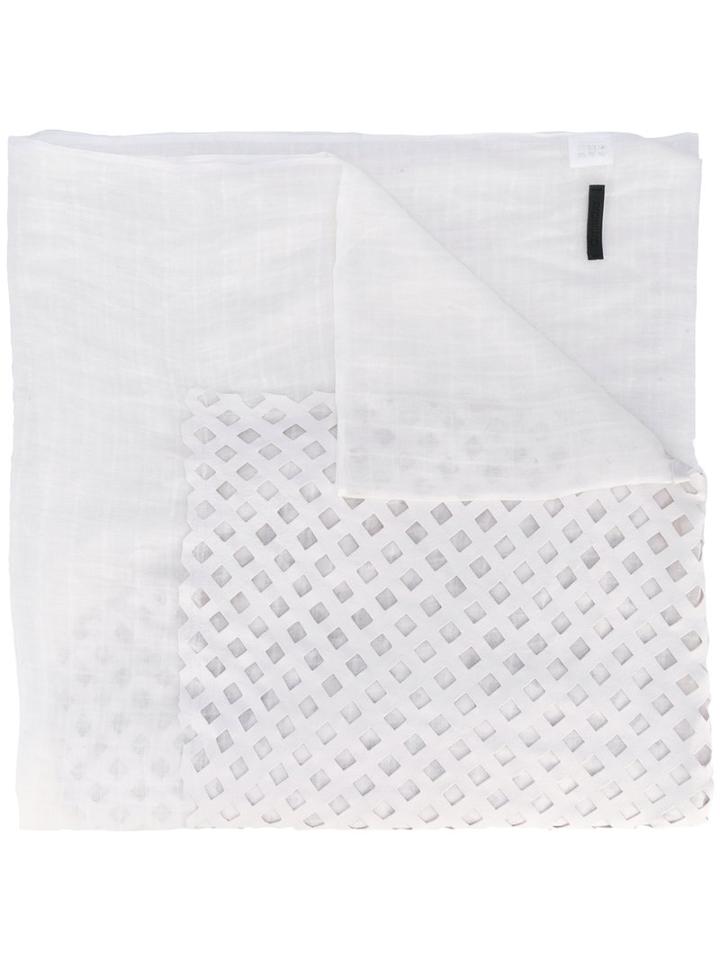 Cutuli Cult - Embroidered Scarf - Women - Linen/flax/leather - One Size, White, Linen/flax/leather