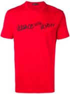 Versace 'with Love' Print T-shirt - Red