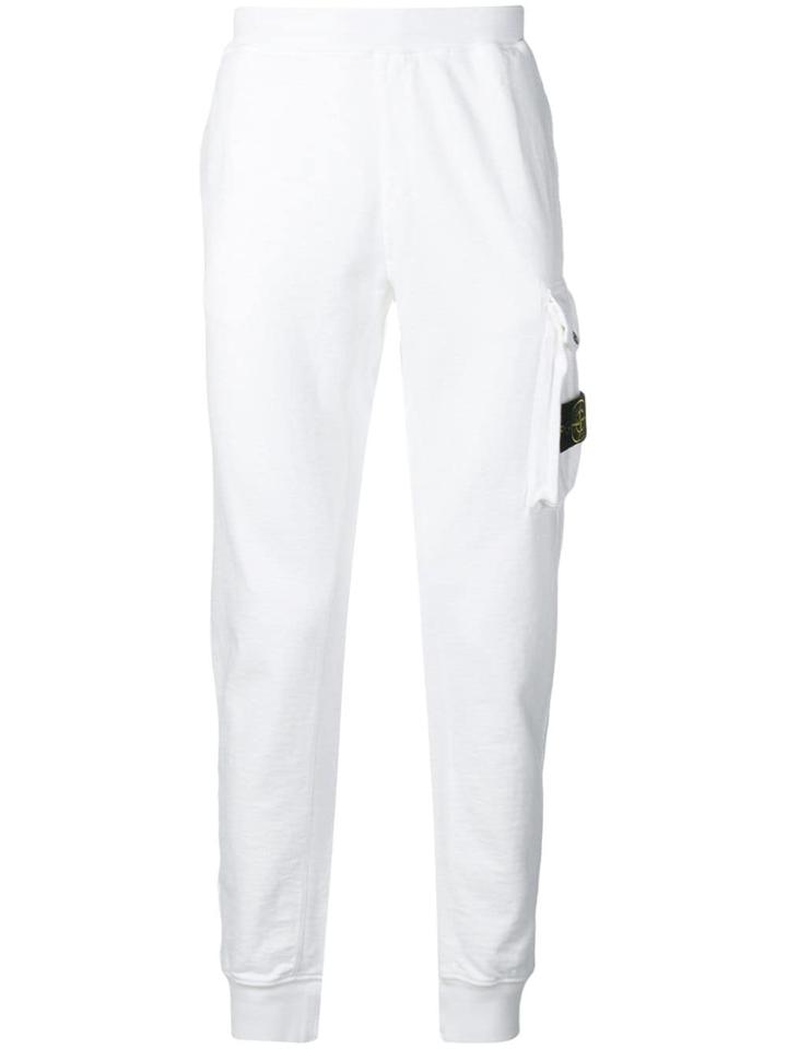 Stone Island Cargo Pocket Track Pants - White