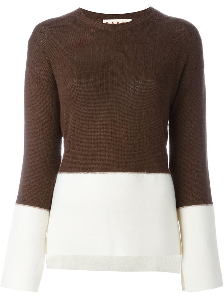 Marni Two Tone Jumper, Women's, Size: 40, Brown, Cashmere