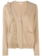 Sandro Paris Ruffled Trim Cardigan - Brown