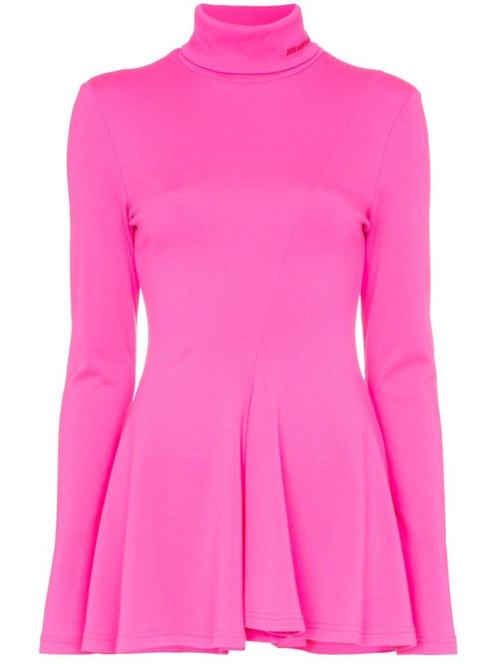 Calvin Klein 205w39nyc High-necked Peplum Jersey Top - Pink