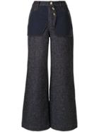 Rejina Pyo Flared Inside-out Effect Trousers - Blue