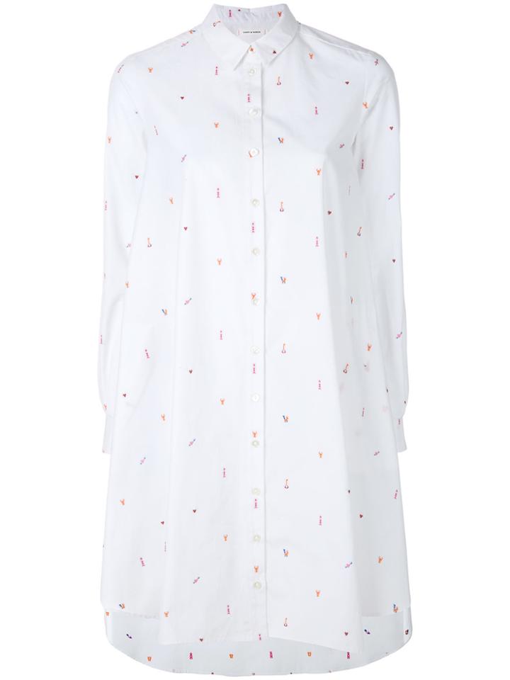 Chinti & Parker Aztec Trapeze Dress - White