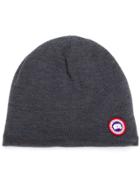 Canada Goose Logo Embroidered Beanie - Grey