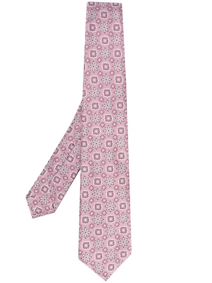 Kiton Floral Patterned Tie - Pink