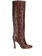 Paris Texas Embossed Snakeskin-effect Boots - Brown