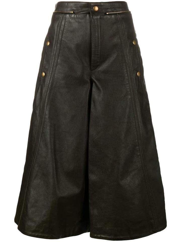 Chloé Biker Culottes, Women's, Size: 38, Brown, Leather/cupro/cotton