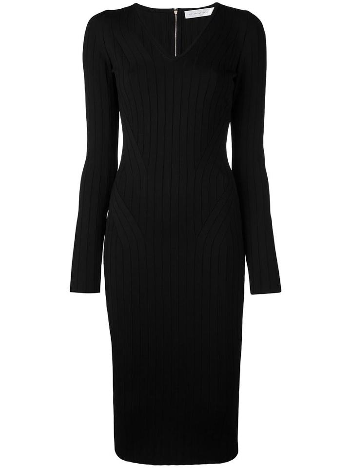 Victoria Beckham Longsleeved Fitted Dress, Women's, Size: 6, Black, Polyester/viscose