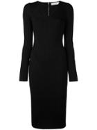 Victoria Beckham Longsleeved Fitted Dress, Women's, Size: 6, Black, Polyester/viscose