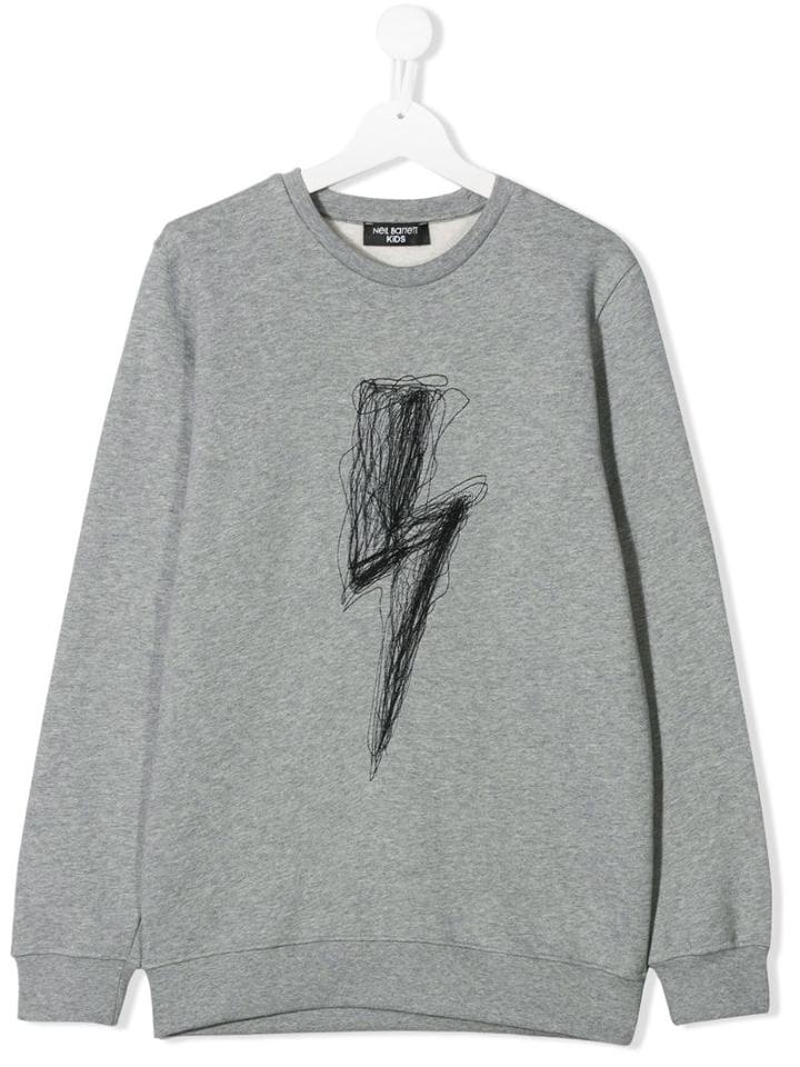 Neil Barrett Kids Lightening Print Sweatshirt - Grey