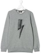 Neil Barrett Kids Lightening Print Sweatshirt - Grey