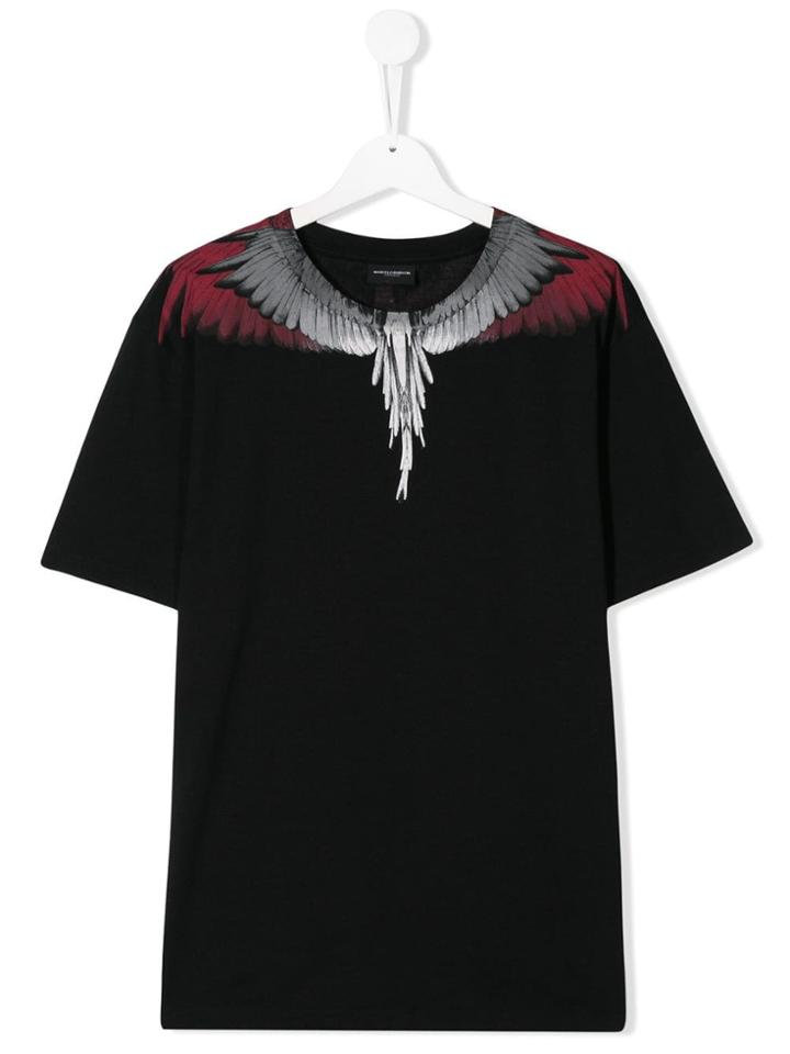 Marcelo Burlon County Of Milan Kids Teen Printed Wings T-shirt - Black