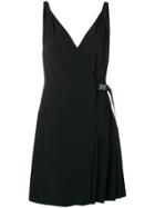 Prada Buckled Pleated Mini Dress - Black