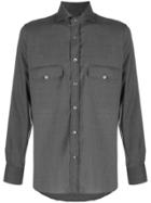 Canali Double Chest Pocket Shirt - Grey