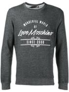 Love Moschino - Logo Print Sweatshirt - Men - Cotton - L, Black, Cotton