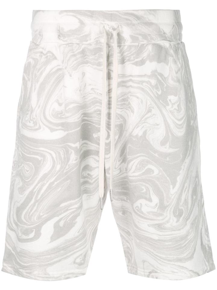 John Elliott Marble Effect Track Shorts - White