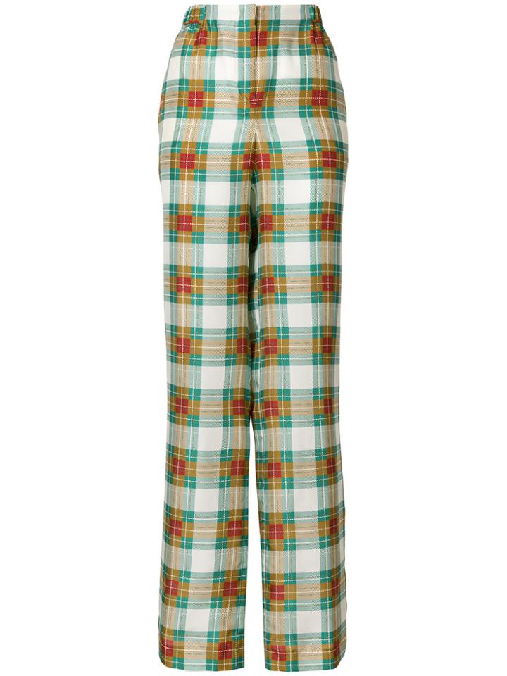 Alberta Ferretti Plaid High-waist Trousers - Multicolour