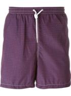 Kiton Circle Print Swim Shorts, Men's, Size: 56, Pink/purple, Polyester