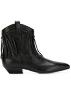 Saint Laurent Western 80 Boots, Women's, Size: 37.5, Black, Leather