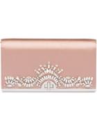 Prada Crystal Embellished Clutch - Pink