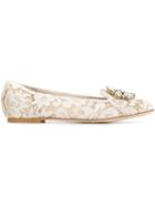 Dolce & Gabbana Vally Slippers, Women's, Size: 35, Nude/neutrals, Viscose/leather/nylon