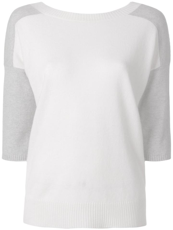 Max Mara Colour-block Knitted Top - White