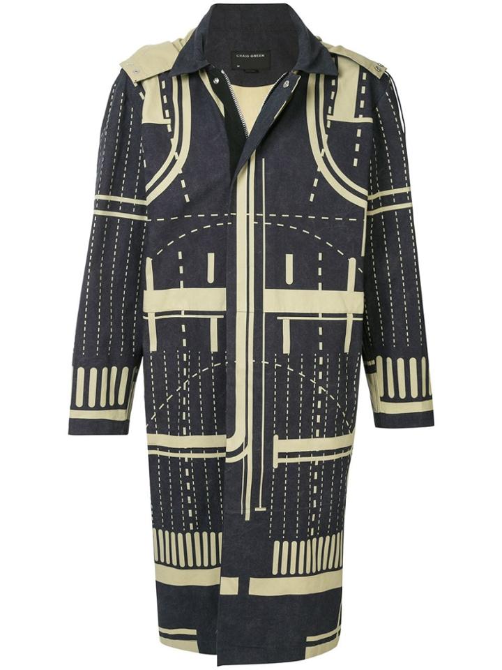 Craig Green Graphic Pattern Coat - Black
