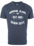 Armani Jeans Logo Print T-shirt, Men's, Size: Xl, Grey, Cotton
