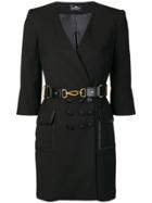 Elisabetta Franchi Belted Wrap Style Dress - Black