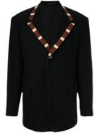 Yohji Yamamoto Pre-owned Striped Lapel Blazer - Black
