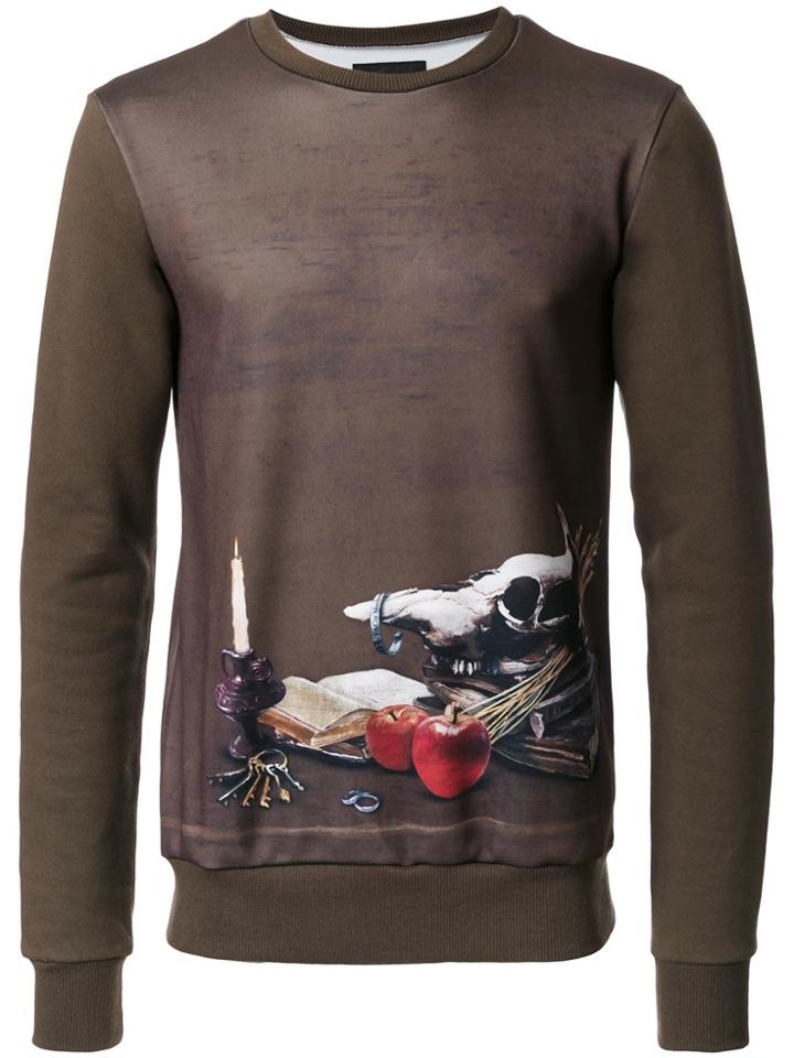 Yoshiokubo Skull Print Sweatshirt - Brown