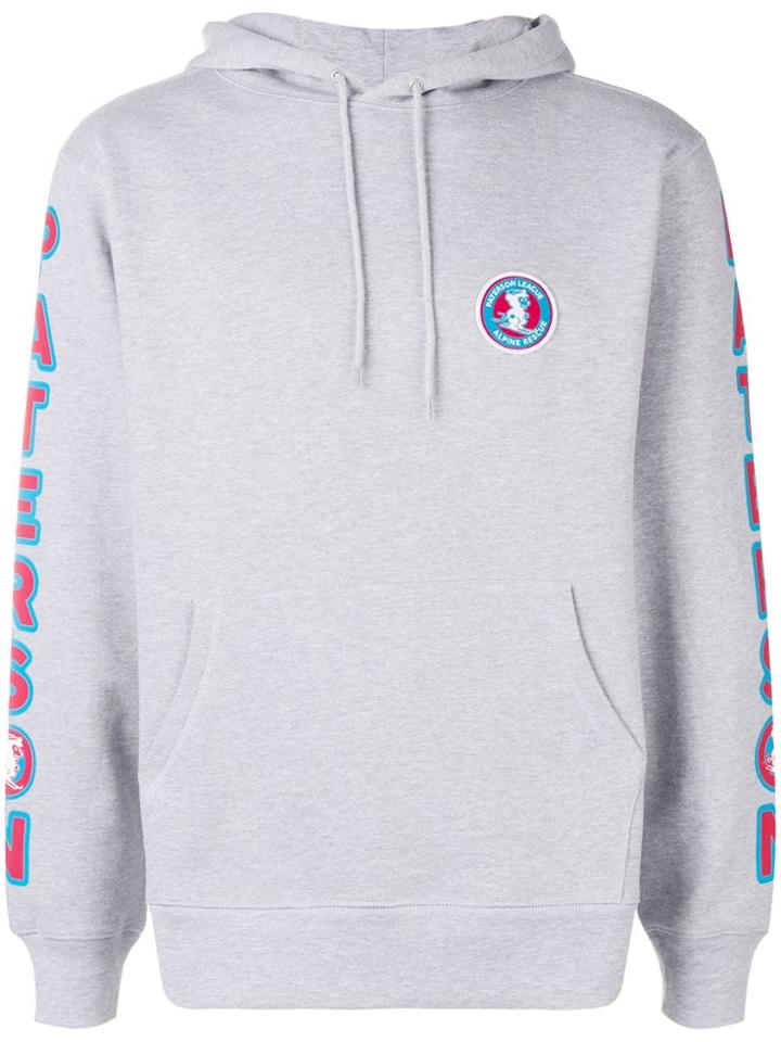 Paterson. Logo Embroidered Hoodie - Grey