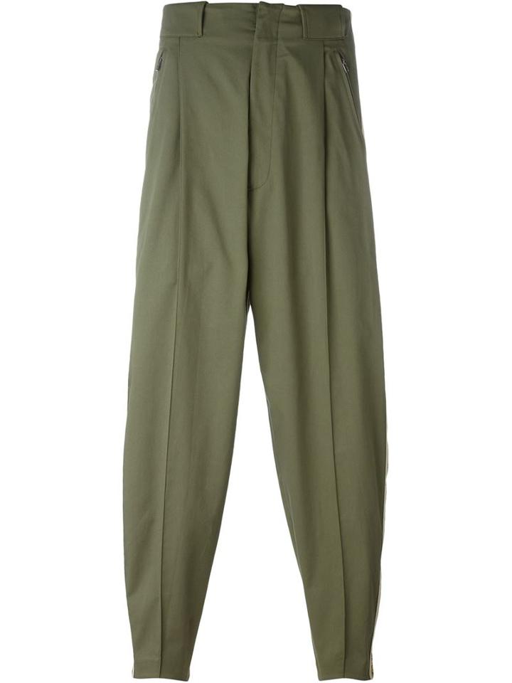 Ports 1961 Front Pleat Trousers, Men's, Size: 46, Green, Cotton/spandex/elastane