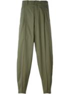 Ports 1961 Front Pleat Trousers, Men's, Size: 46, Green, Cotton/spandex/elastane