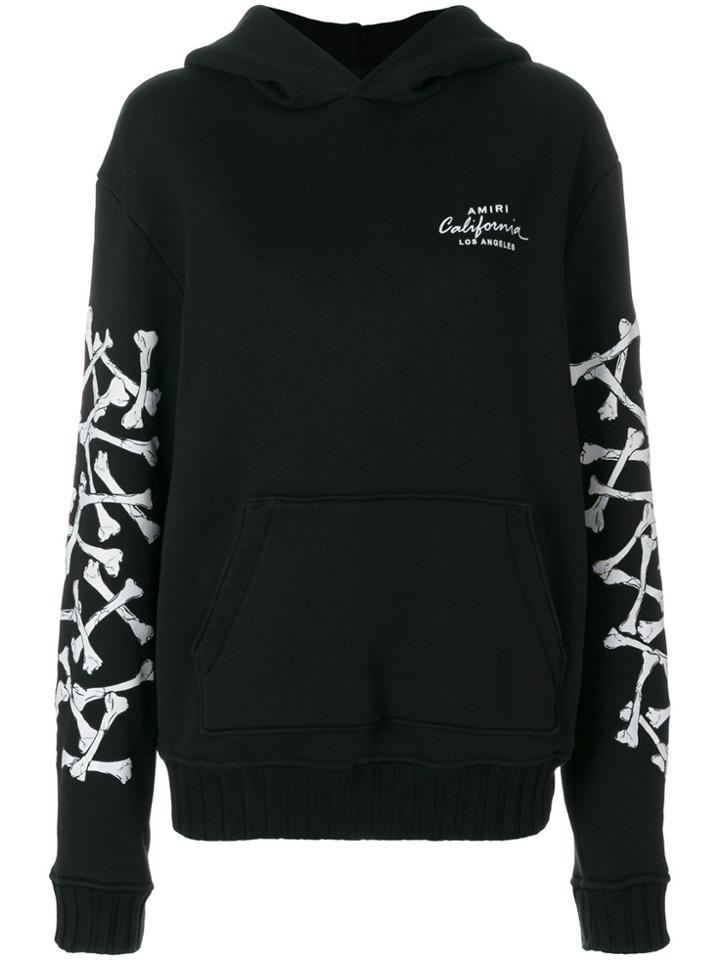 Amiri Bones Print Sleeves Hoodie - Black