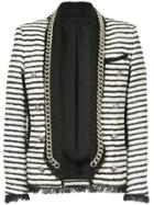 Balmain Spencer Tweed Striped Jacket - White