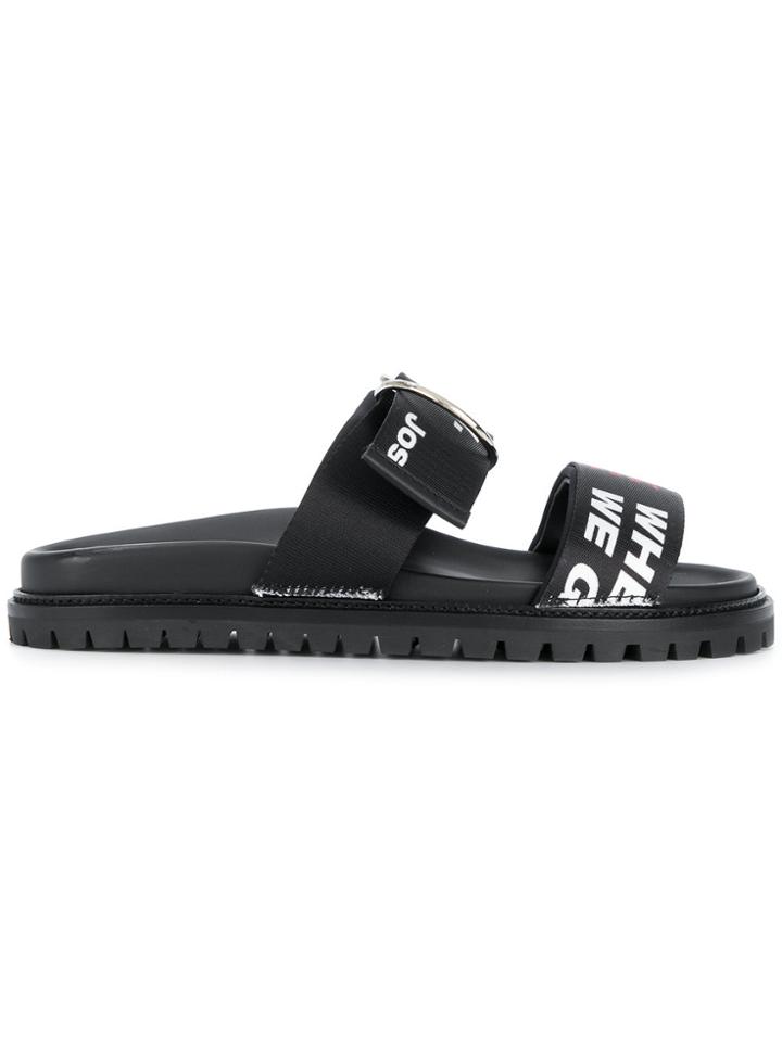 Joshua Sanders Buckle Strap Sliders - Black