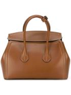 Bally Classic Tote Bag, Women's, Brown, Calf Leather