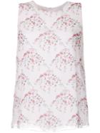 Giambattista Valli - Floral Print Tank Top - Women - Silk - 40, Pink/purple, Silk