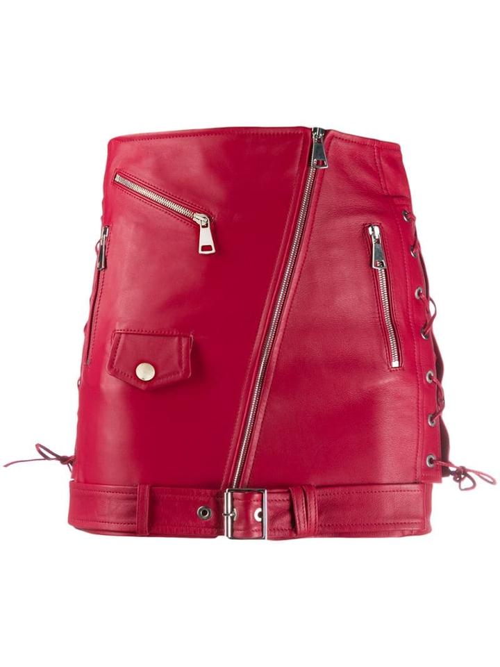 Manokhi Biker-style Mini Skirt - Red