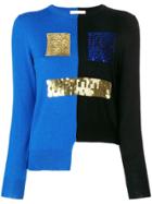 Peter Jensen Bicolour Sequin Face Sweater - Black