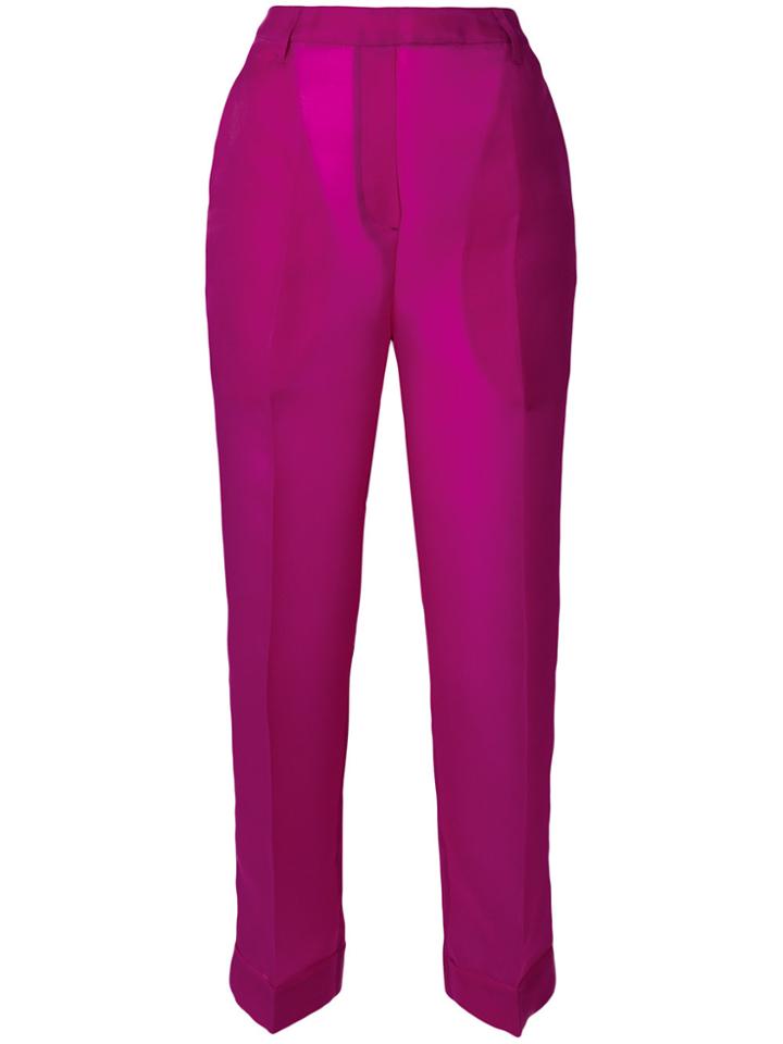 Christian Wijnants High-waisted Cropped Trousers - Pink & Purple